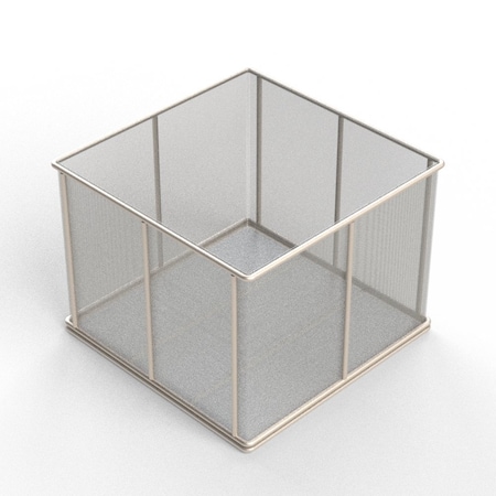 Anysizebasket Rectangular Wire Mesh Basket: 12Lx12Wx9H, 304 SS, 1/4 Rod Frame, No Handles, Mesh: 30 x .012 TMT-120120090-N30S